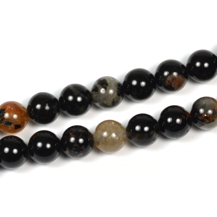 Tourmaline beads, black, 8mm