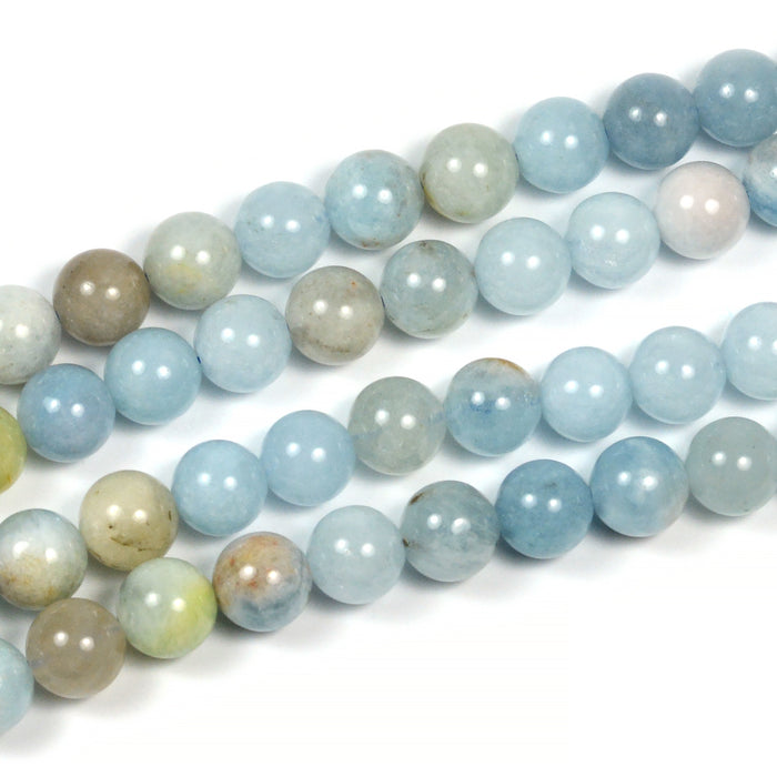 Aquamarine pearls, 8mm