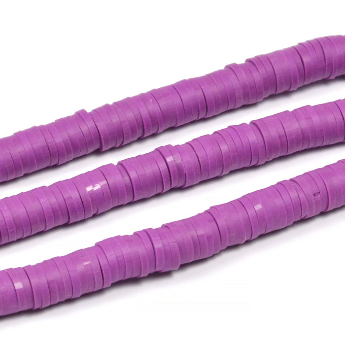 Heishi beads, violet, 6x1mm