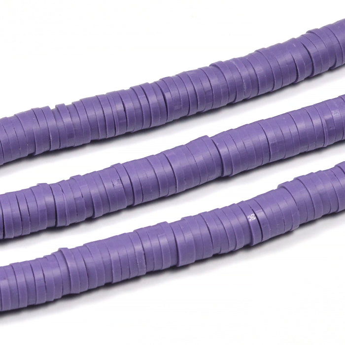 Heishi beads, purple, 6x1mm