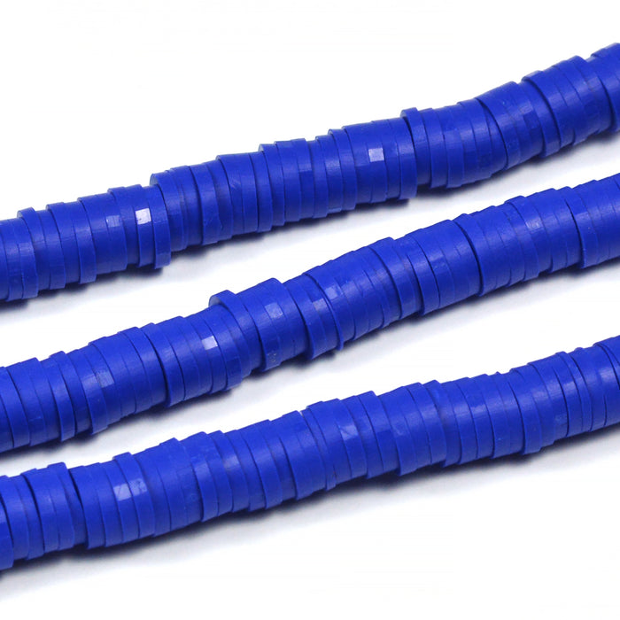 Heishi perler, marineblå, 6x1mm