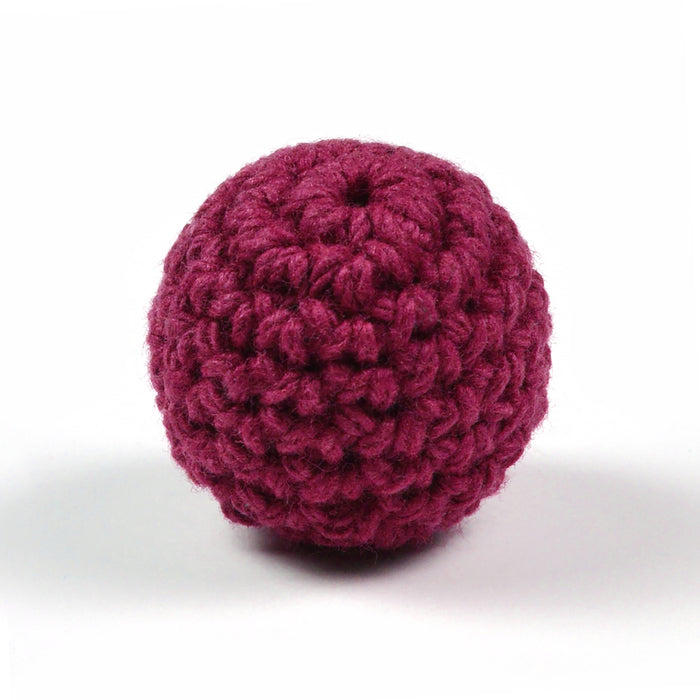 Crocheted bead, burgundy, 20mm