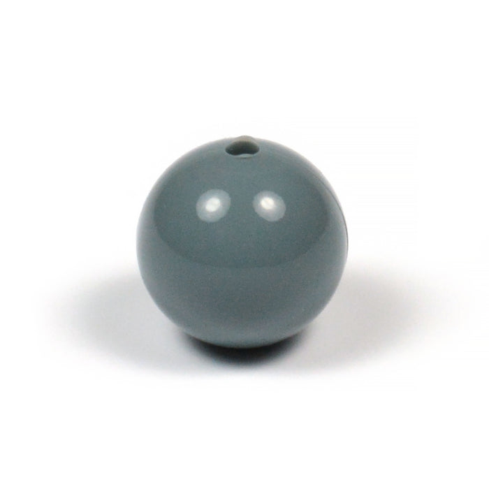 Silicone beads, shiny-dark grey, 15mm