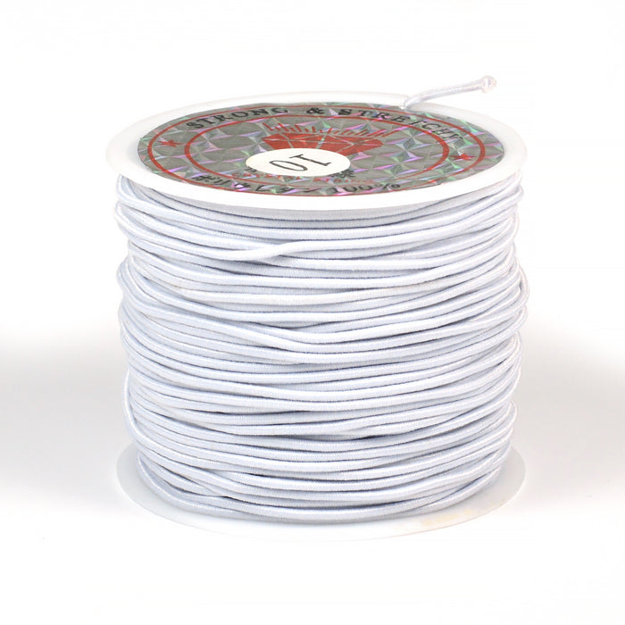 Round elastic, white, 1mm - roll with 18m