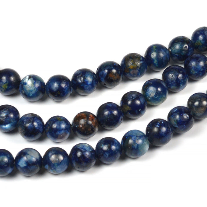 Kyanite beads, dark blue, 6mm