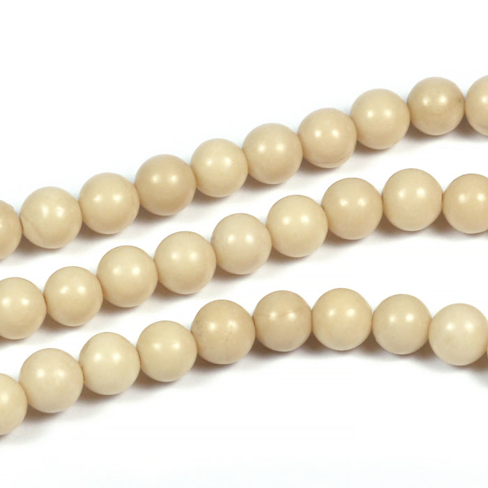 Fossil pearls, beige, 6mm