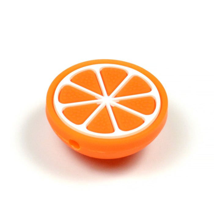 Motif bead in silicone, citrus fruit