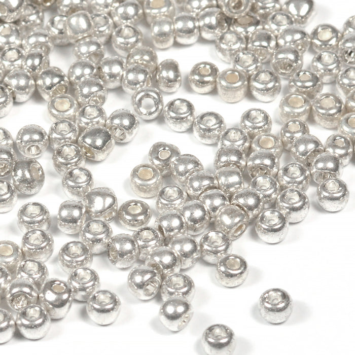 Seed Beads, 4mm, silver