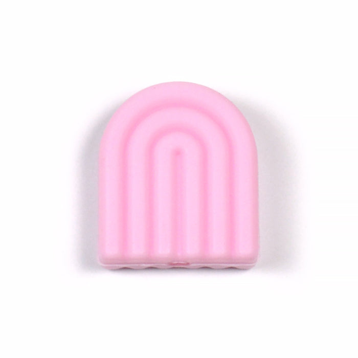 Motivperle i silikon, liten regnbue