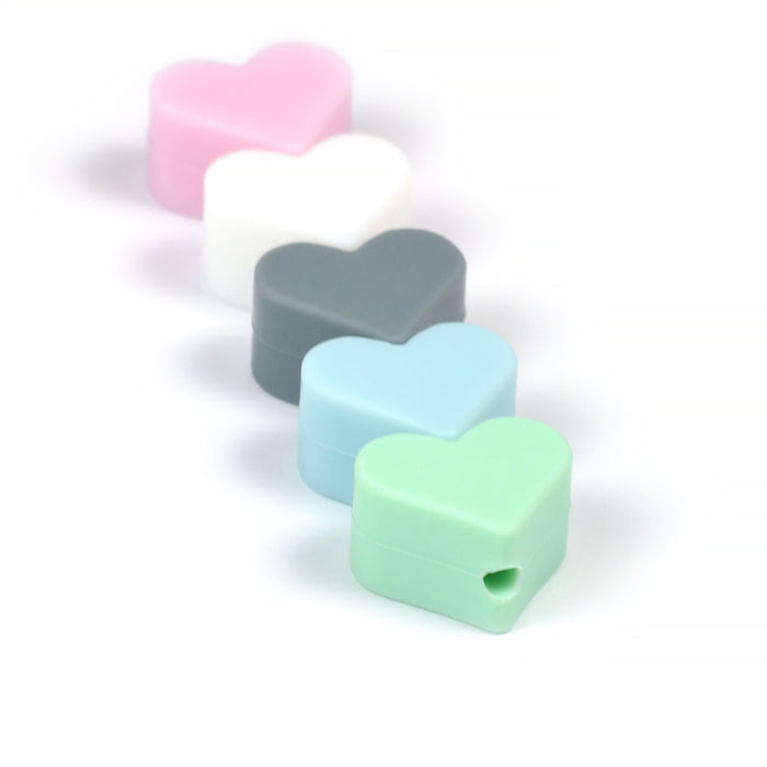 Motif bead in silicone, small heart