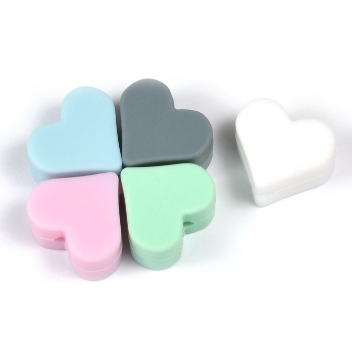 Motif bead in silicone, small heart