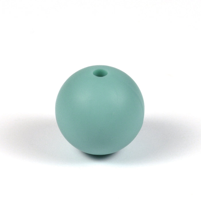 Silicone beads, misty blue, 15mm