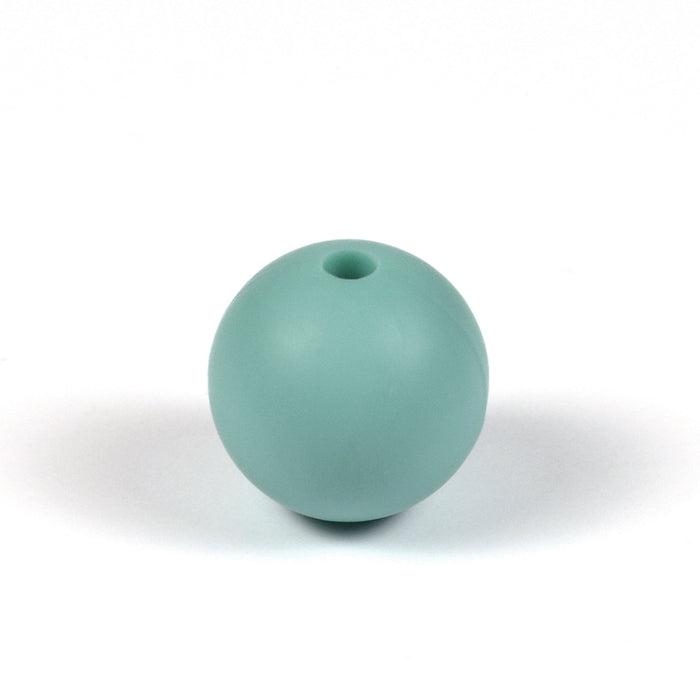 Silicone beads, misty blue, 12mm