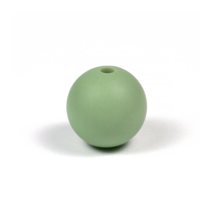 Silicone beads, sage, 12mm