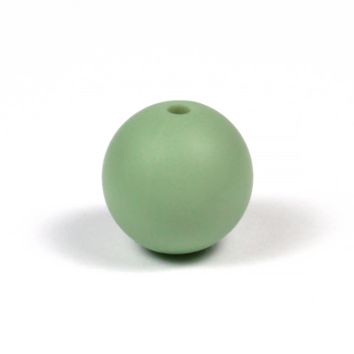 Silicone beads, sage, 15mm