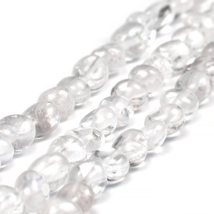 Rock crystal beads, nuggets, 7-10mm