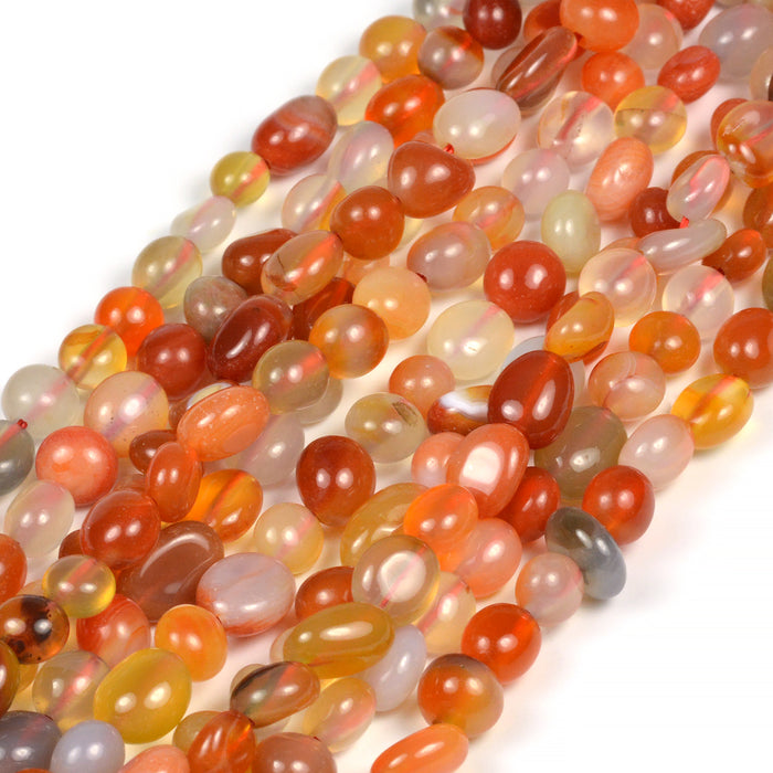 Bright carnelian pearls, nuggets, 6-9mm