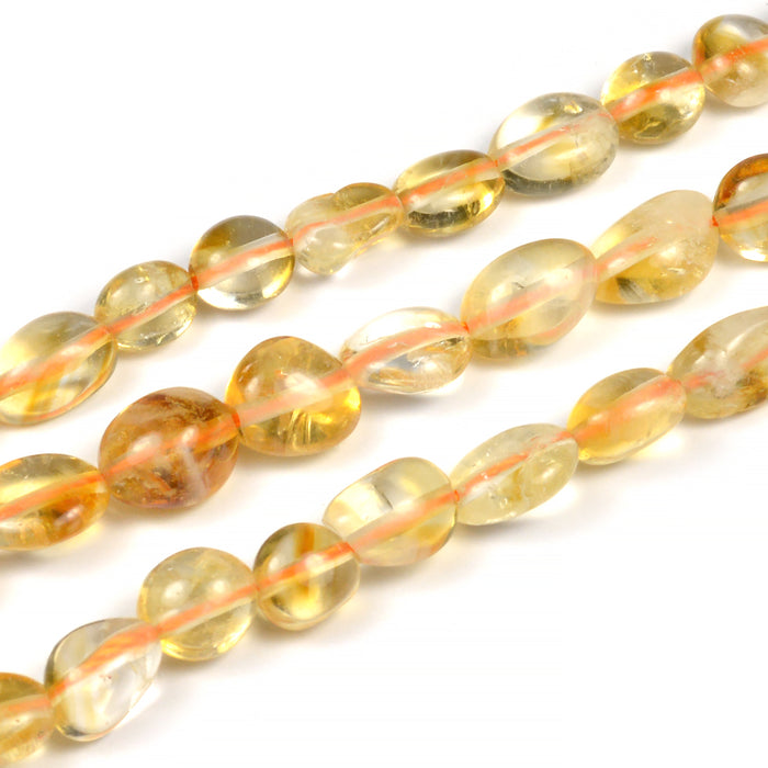 Citrine pearls, nuggets, 7-10mm