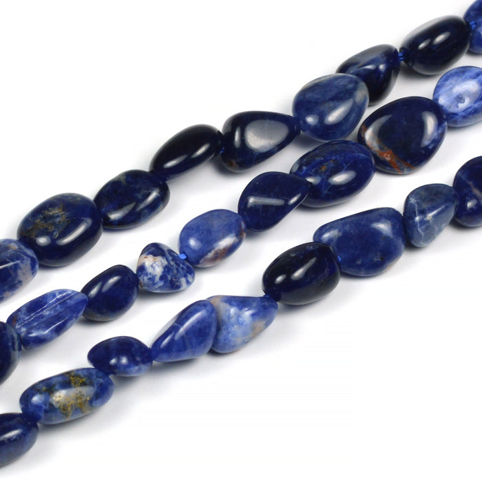Sodalite pearls, nuggets, 7-10mm