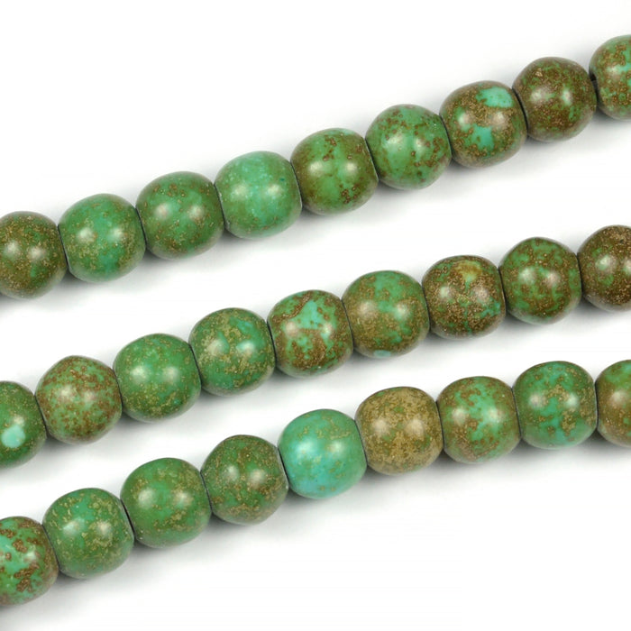 Pärlor i syntetisk turkos, sjögrön, 6mm