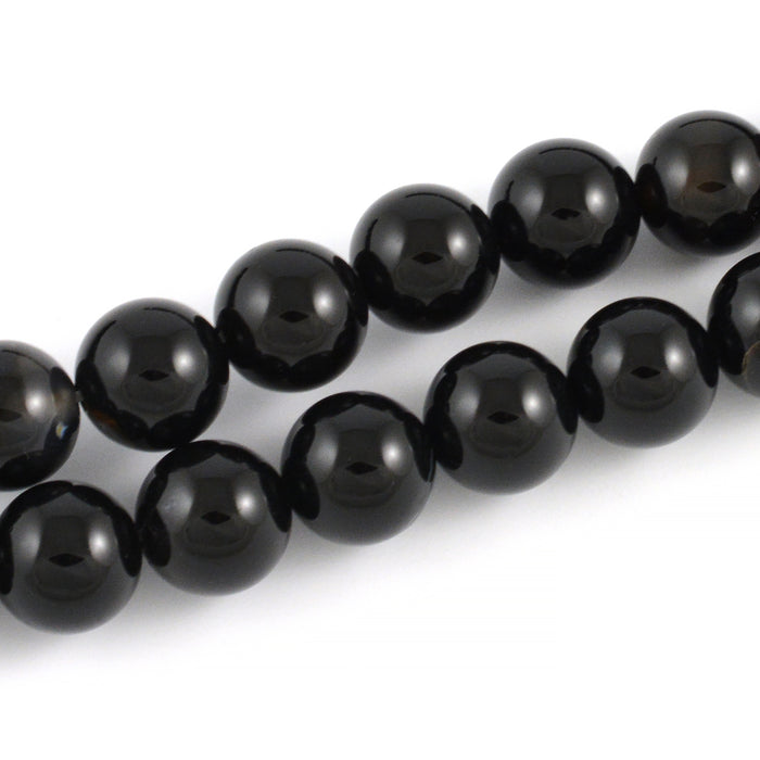 Onyx beads, black, 10mm