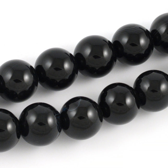 Onyx pärlor, svart, 12mm