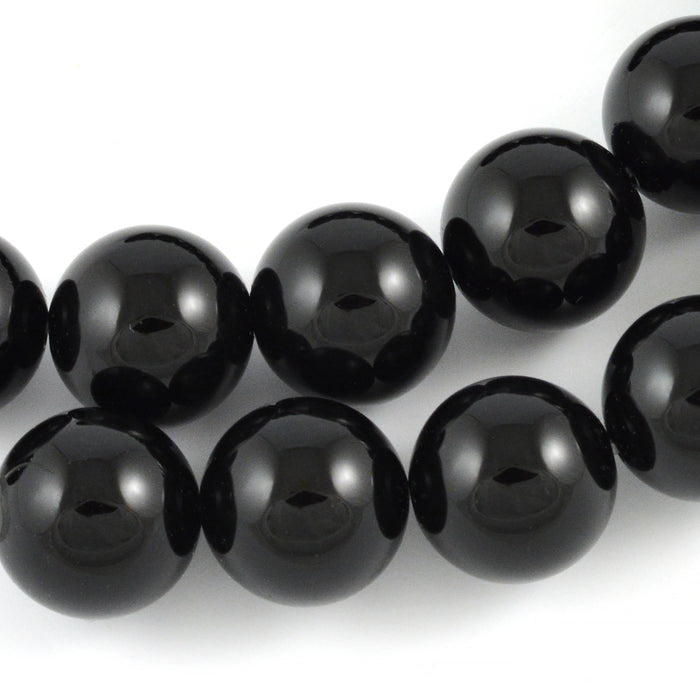 Onyx pärlor, svart, 14mm