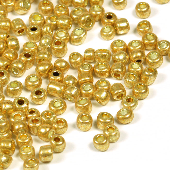 Seed Beads, 4mm, guld