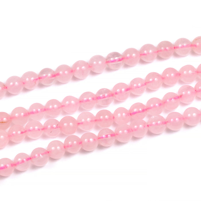 Rose quartz beads, 4mm